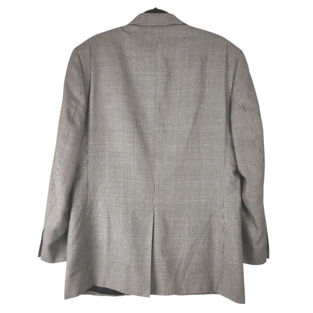 Jos A Bank Houndstooth‎ Silk Wool Jacket Sz 42R Blazer Sport Coat Workwear